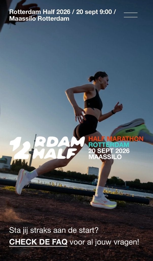 Halve Marathon Rotterdam 20 sept 2026, Tickets en Kaartjes, Sport | Overige, Eén persoon, September