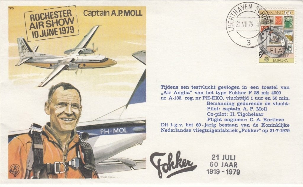 Cover Fokker 60 Jaar 1979 Rochester Air Show 10 june 1979, Postzegels en Munten, Ophalen of Verzenden, Envelop