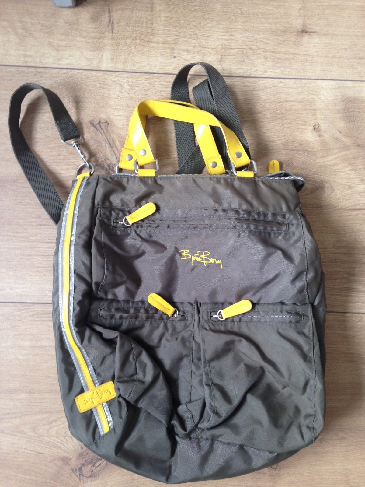 Björn Borg tas grijs geel schoudertas retro vintage, Ophalen of Verzenden, Zo goed als nieuw