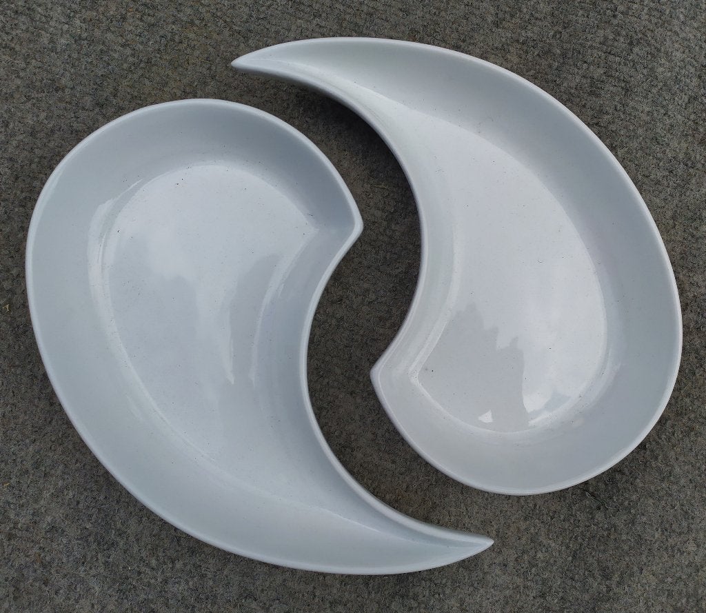 2 witte schaaltjes yin en yang, Overige typen, Nieuw, Ophalen of Verzenden, Wit