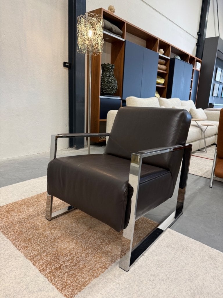 Als nieuw Eijerkamp fauteuil bruin leer, Ophalen of Verzenden, Zo goed als nieuw, 75 tot 100 cm, Leer