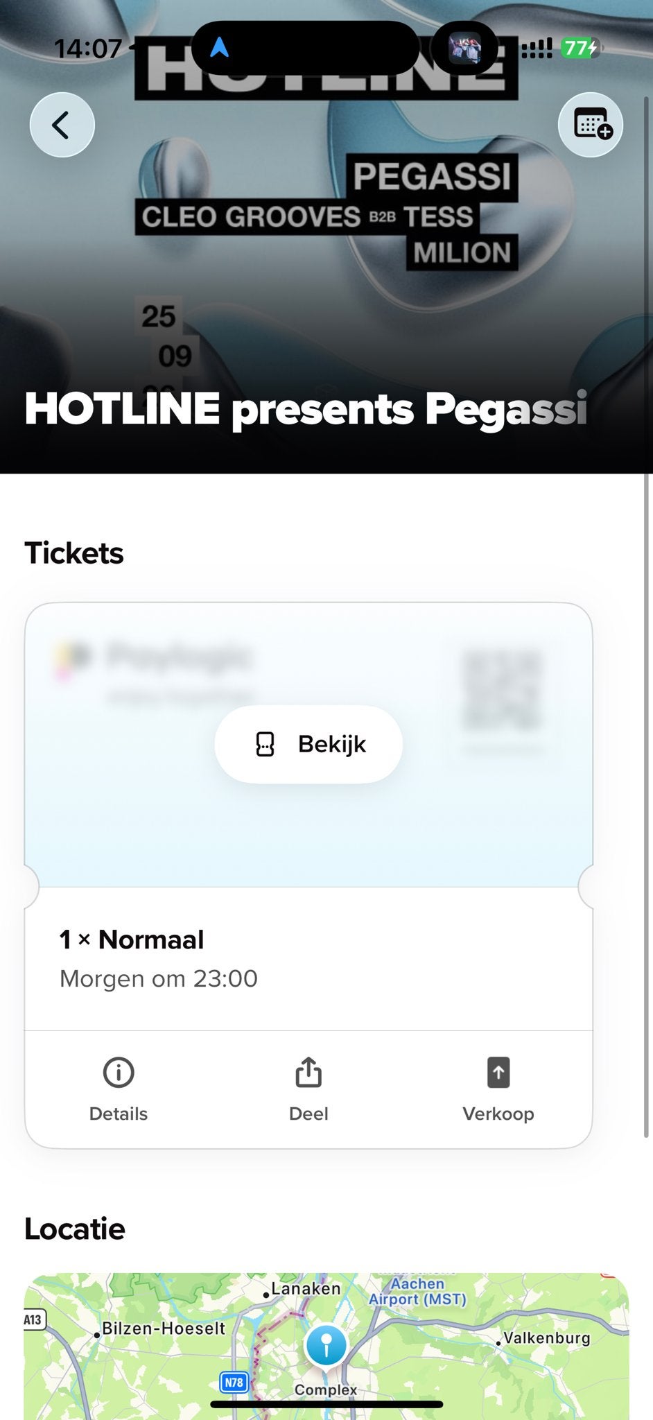 Pegassi Complex ticket 1x, Tickets en Kaartjes