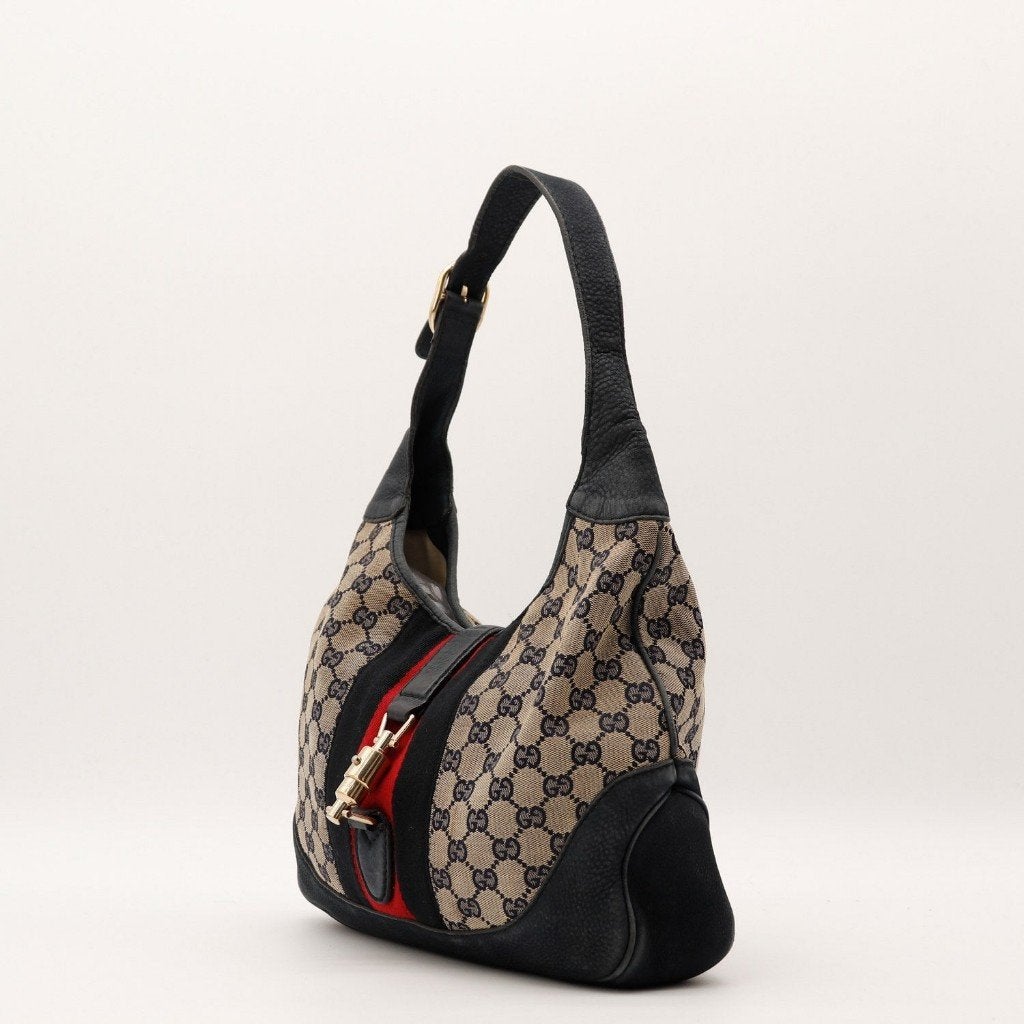Gucci New Jackie 35x26x5 cm handtas, Verzenden, Gebruikt, Blauw, Handtas