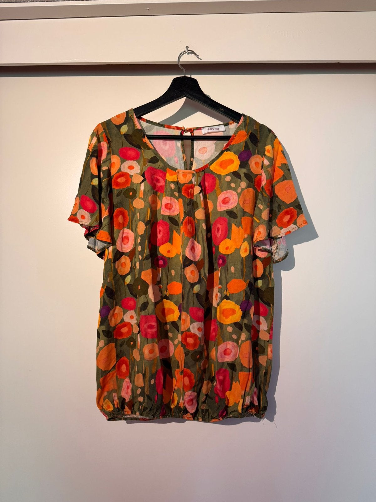 Kleurrijke paprika bloemen blouse maat S/44, Kleding | Dames, Ophalen of Verzenden, Zo goed als nieuw, Maat 42/44 (L), Overige kleuren
