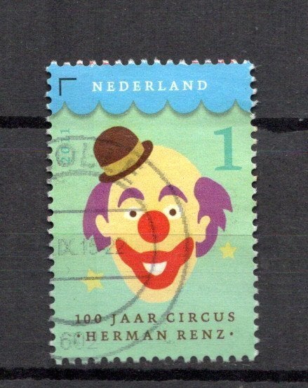 gestempeld velletje. jaar 2012: circus, Postzegels en Munten, Postzegels | Nederland, Ophalen of Verzenden, Na 1940, Gestempeld