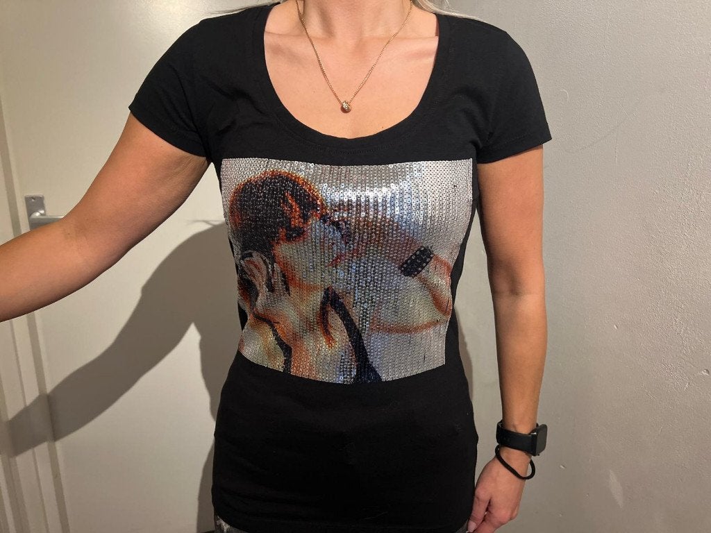 Anne christine t-shirt maat m, Zwart, Ophalen of Verzenden, Korte mouw, Gedragen