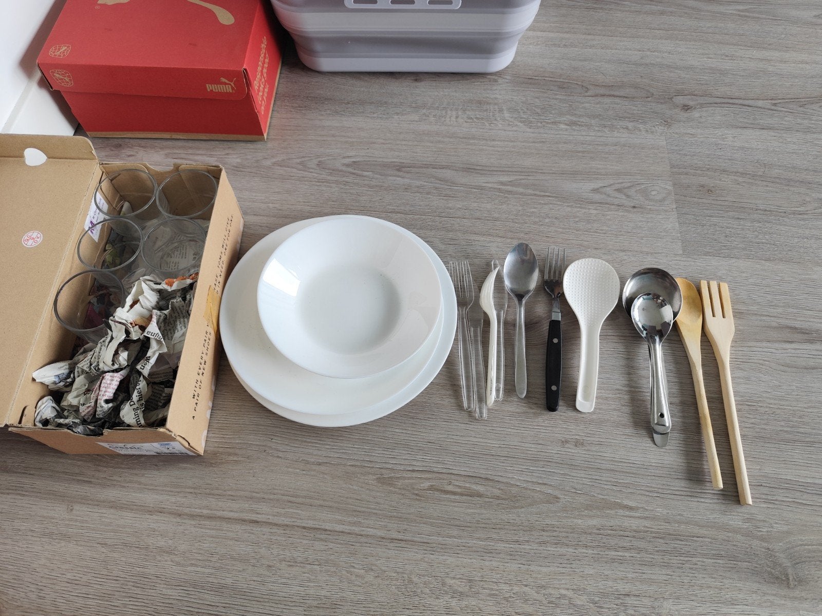 Servies, glazen en bestek, Ophalen, Gebruikt, Glas, Bord(en)