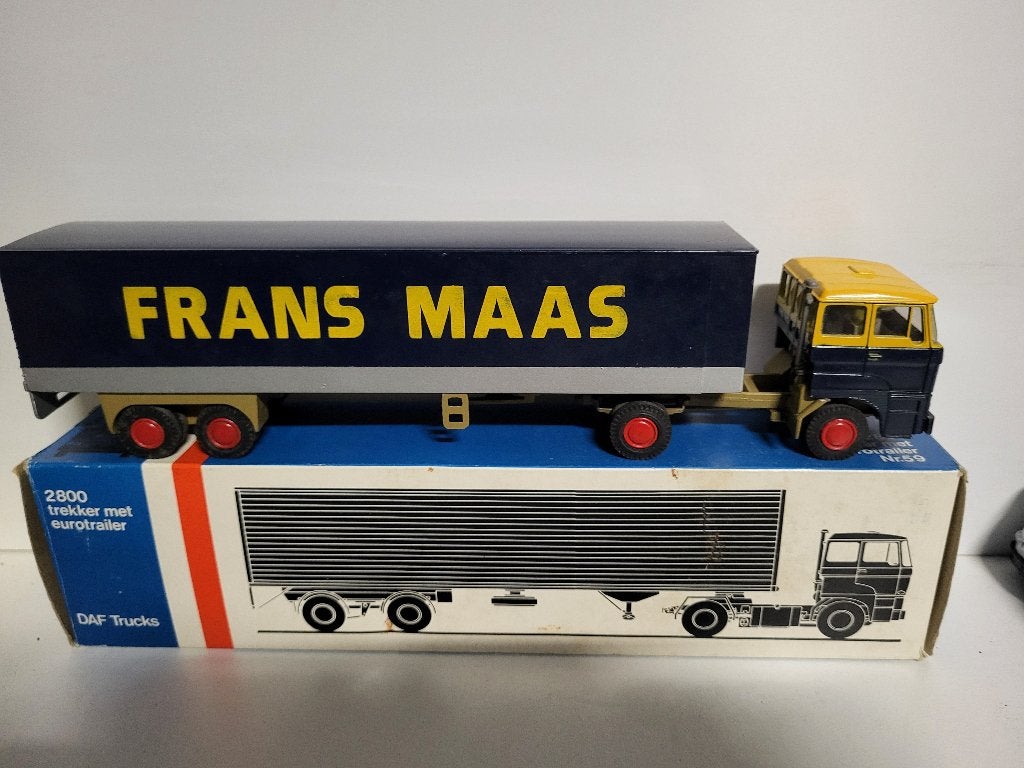 Lion Car   DAF 2800  Eurotrailer   Frans Maas, Verzenden, Zo goed als nieuw, Bus of Vrachtwagen, Lion Toys