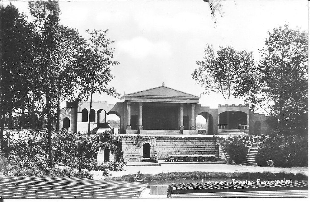 Oude Ansichtkaart Tegelen Theater Passiespelen, Verzamelen, Ansichtkaarten | Nederland, Ophalen of Verzenden, 1960 tot 1980, Gelopen