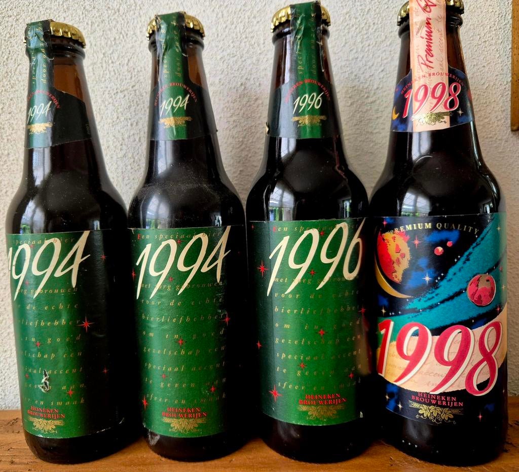4x Fles HEINEKEN bier 1994+1996+1998 verzamelaar, Ophalen of Verzenden, Zo goed als nieuw, Flesje(s), Heineken