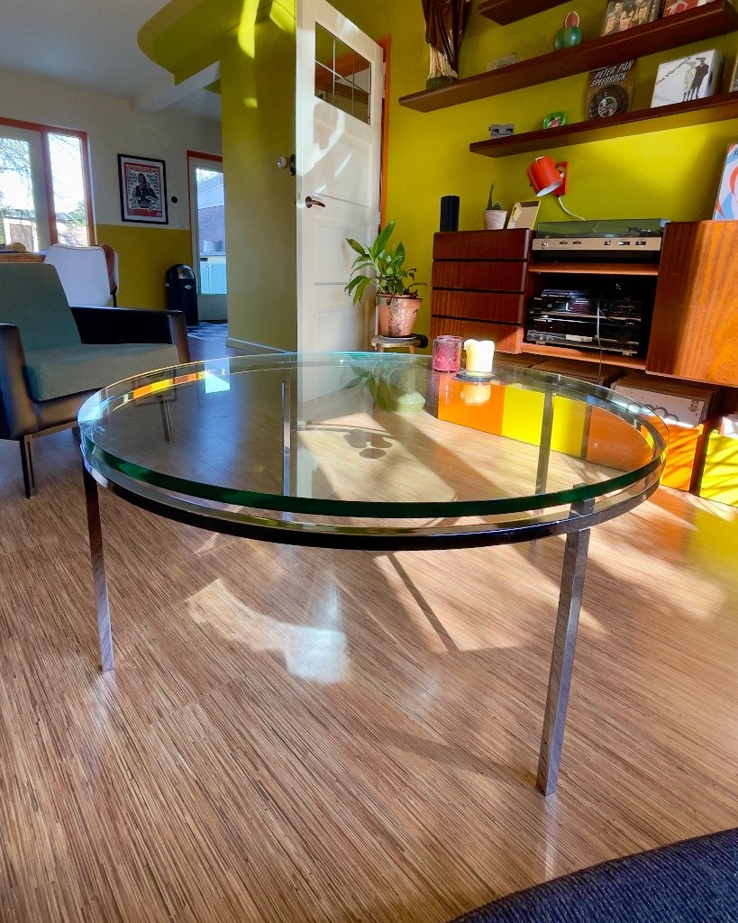 Vintage salontafel, Ophalen, Gebruikt, Vintage, retro, space age, seventies, jaren 70, design, Rond
