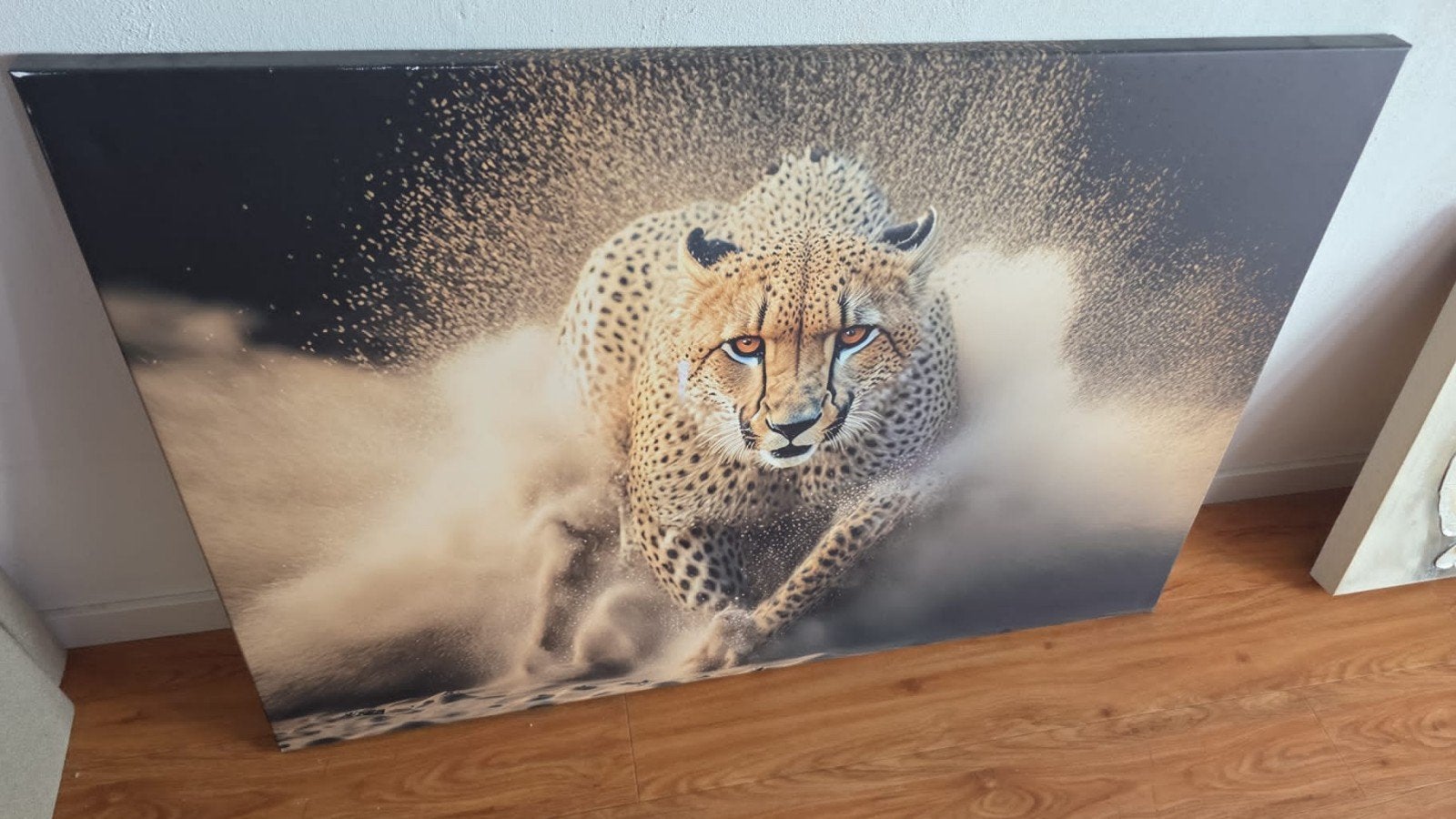 Canvas Cheetah, Huis en Inrichting, Woonaccessoires | Schilderijen, Tekeningen en Foto's, Ophalen, Gebruikt, Print, 100 tot 125 cm