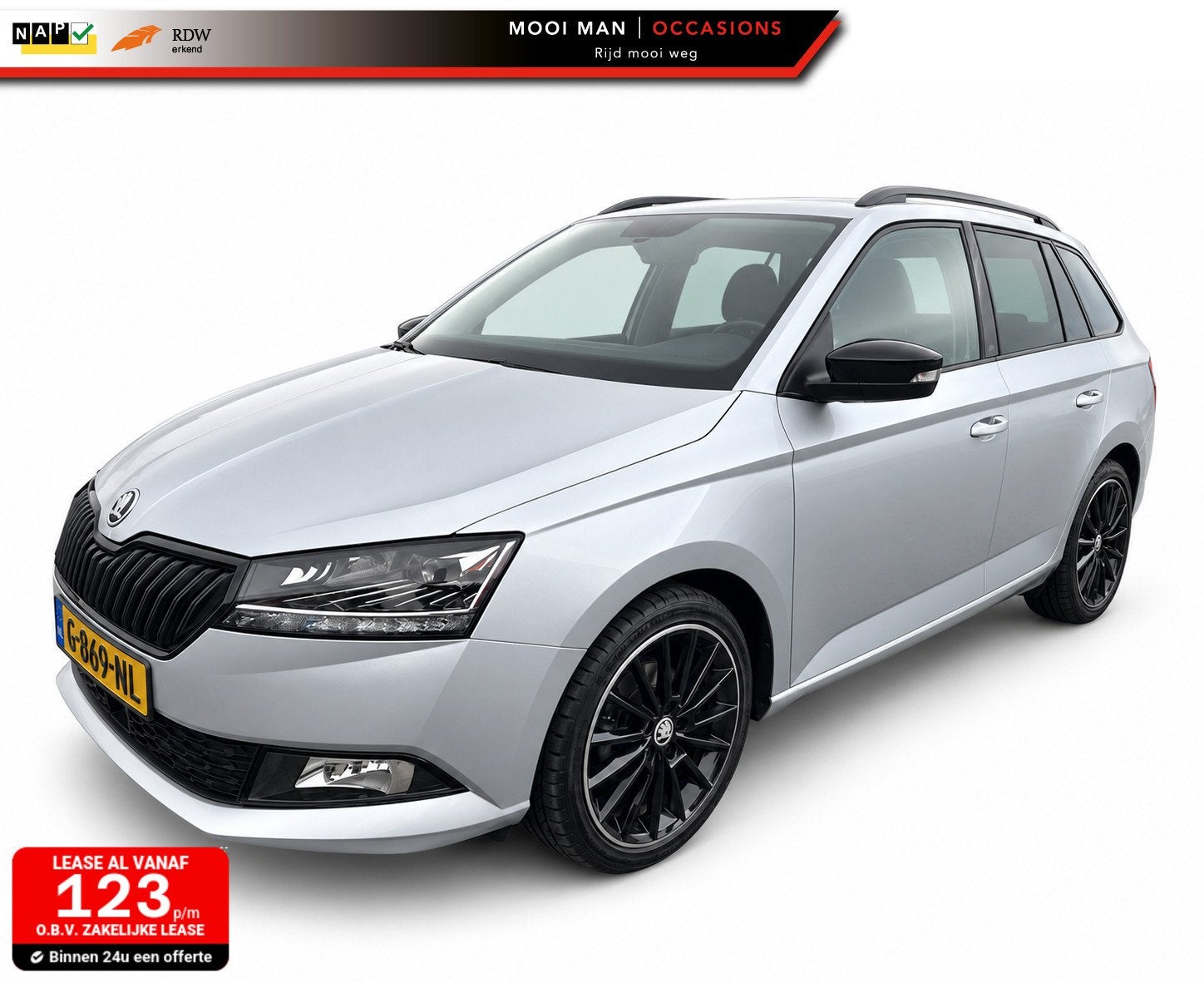 Skoda Fabia Combi 1.0 TSI Monte Carlo, Voorwielaandrijving, Gebruikt, 49 €/maand, Origineel Nederlands