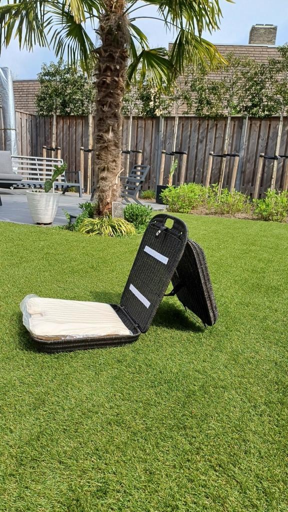 ROTAN STRANDSTOEL> ALS LUXE DRAAD-KOFFER, Tuin en Terras, Ligbedden, Nieuw, Rotan, Ophalen of Verzenden