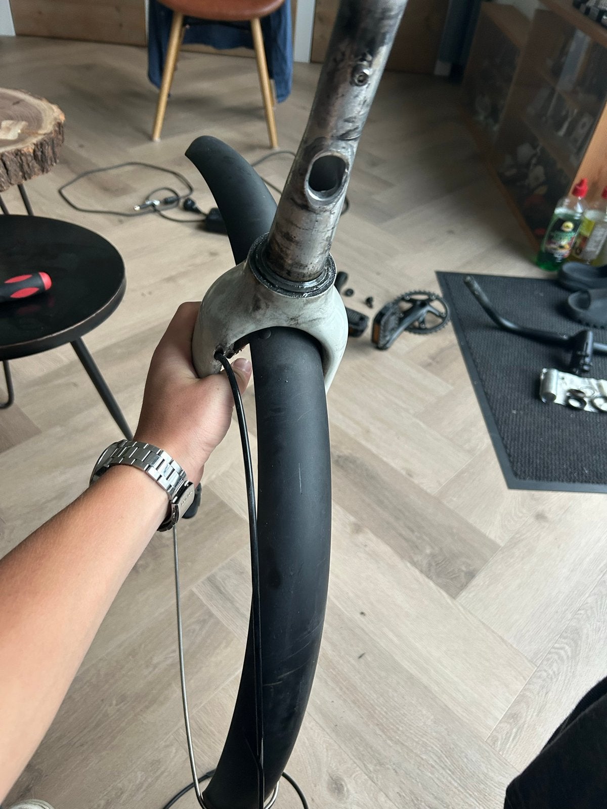 Voorvork met spatbord, rem en boostknop vanmoof s2, Fietsen en Brommers, Fietsonderdelen, Ophalen, Gebruikt, Elektrische fiets