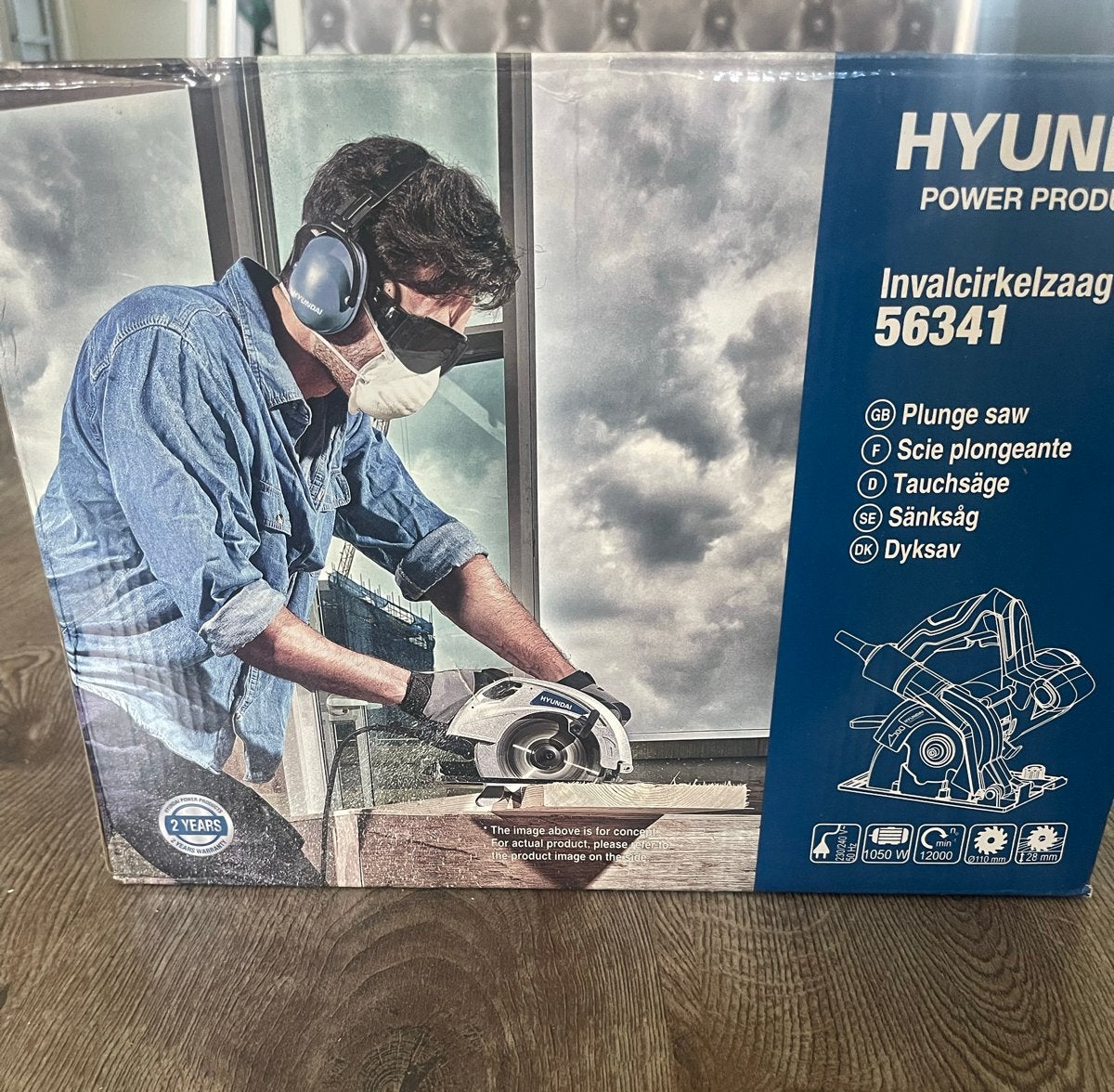 Hyundai Invalcirkelzaag 56341 - Zo goed als nieuw, Doe-het-zelf en Verbouw, Invalzaag, 600 tot 1200 watt, Ophalen of Verzenden