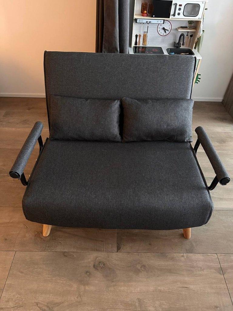 uitklapbare bank, Ophalen, 90 cm, 210 cm, Zwart