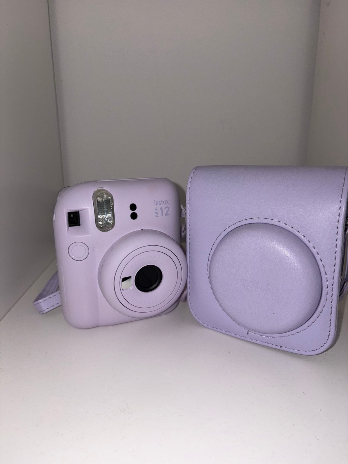 Instax mini 12 Lila met hoes, Audio, Tv en Foto, Fotocamera's Analoog, Ophalen of Verzenden, Zo goed als nieuw, Polaroid, Fuji