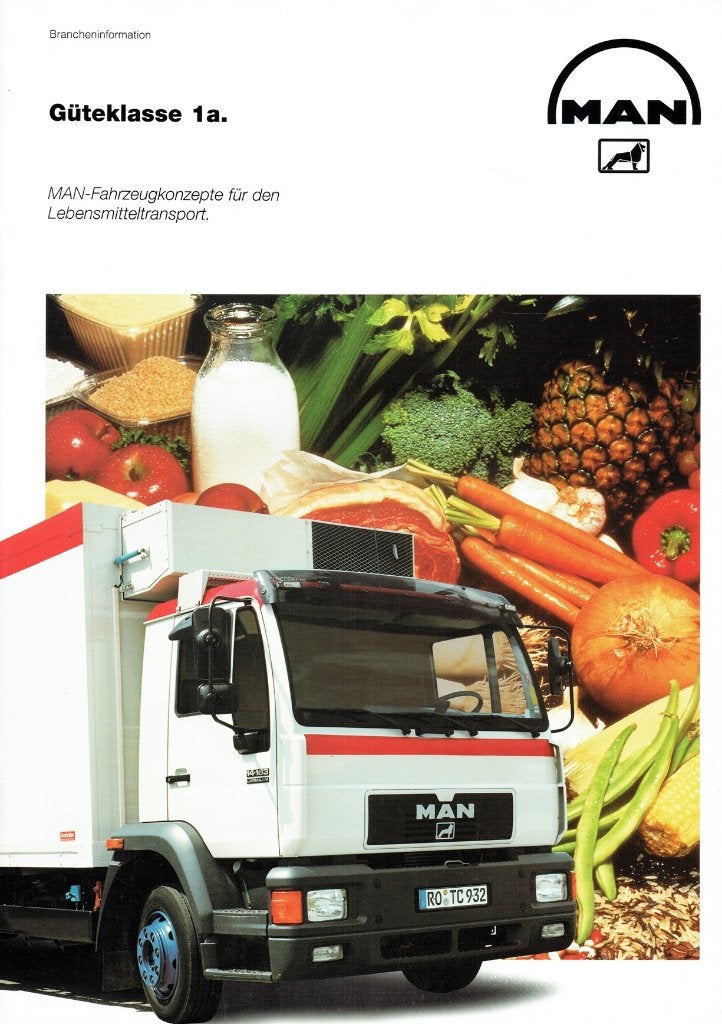 Folder MAN Fahrzeugkonzepte für Lebensmitteltransport (1998), Verzenden, Gelezen, Overige merken