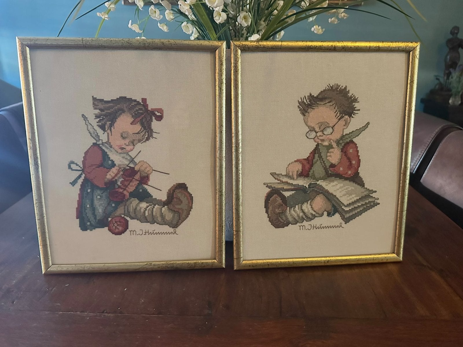 Geborduurde Hummel schilderijtjes, Ophalen of Verzenden, Overige technieken, Overige onderwerpen