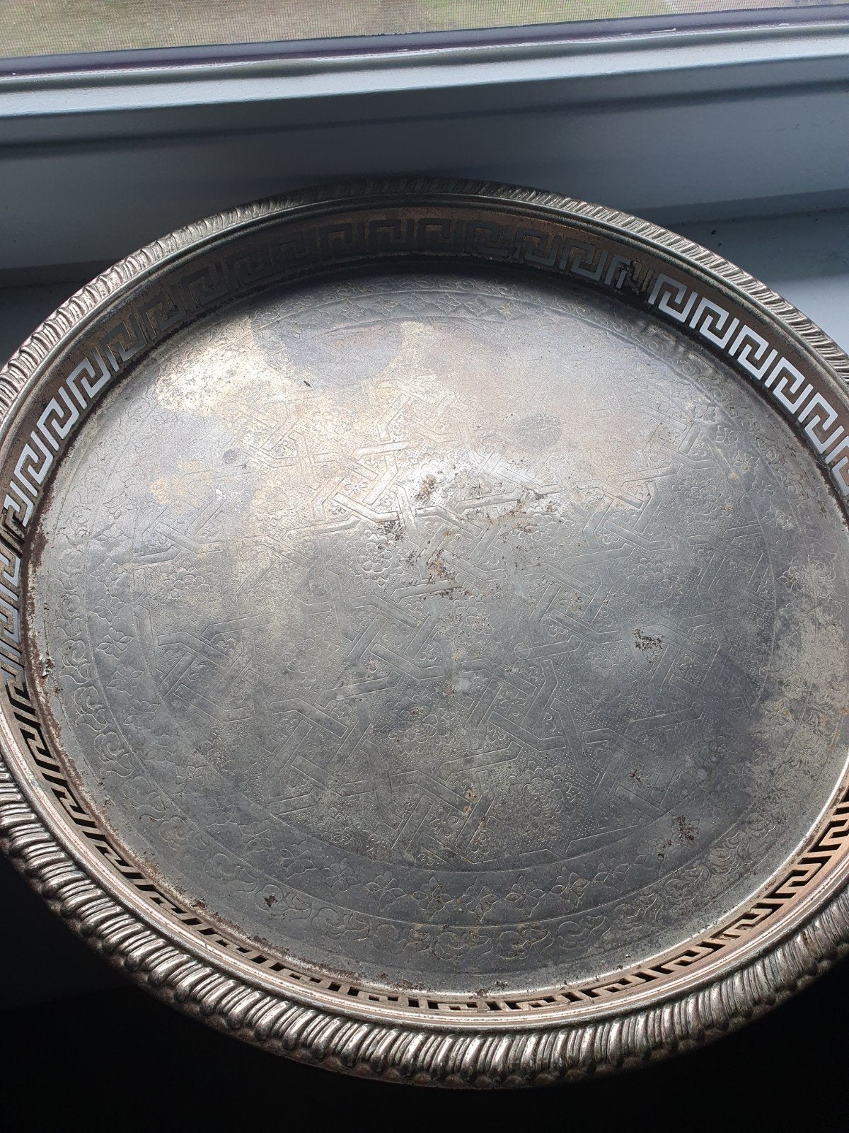 Vintage decoratieve dienblad met Griekse motieven, Ophalen of Verzenden