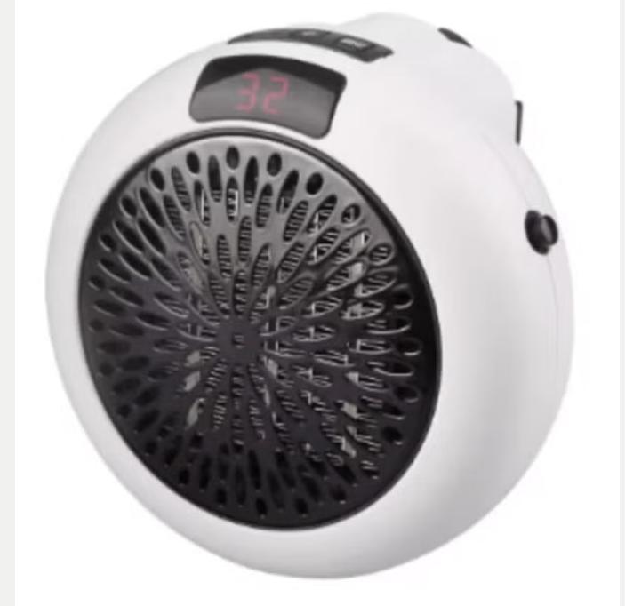 Elektrische stopcontact kachel 900 Watt rond - Wit