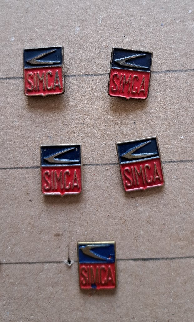 5x simca spelden, Verzenden, Zo goed als nieuw, Transport, Speldje of Pin