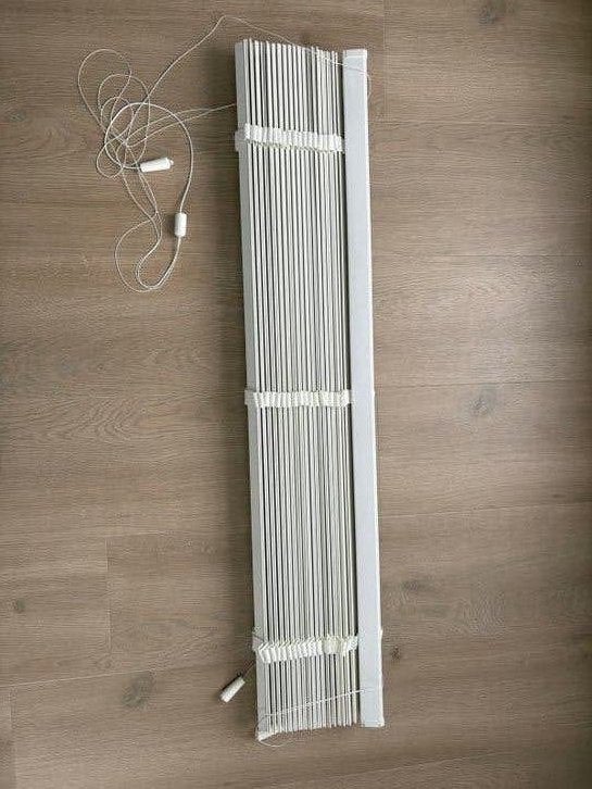 Veneta witte houten jaloezie met ladderband 1187x1637mm, Ophalen, 100 tot 150 cm, Wit, Nieuw