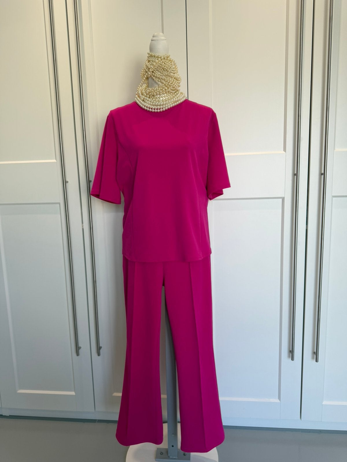 Als Nieuw Guts & Gusto pak, top en broek roze 42 44 xl xxl, Kostuum of Pak, Verzenden, Maat 42/44 (L), Zo goed als nieuw