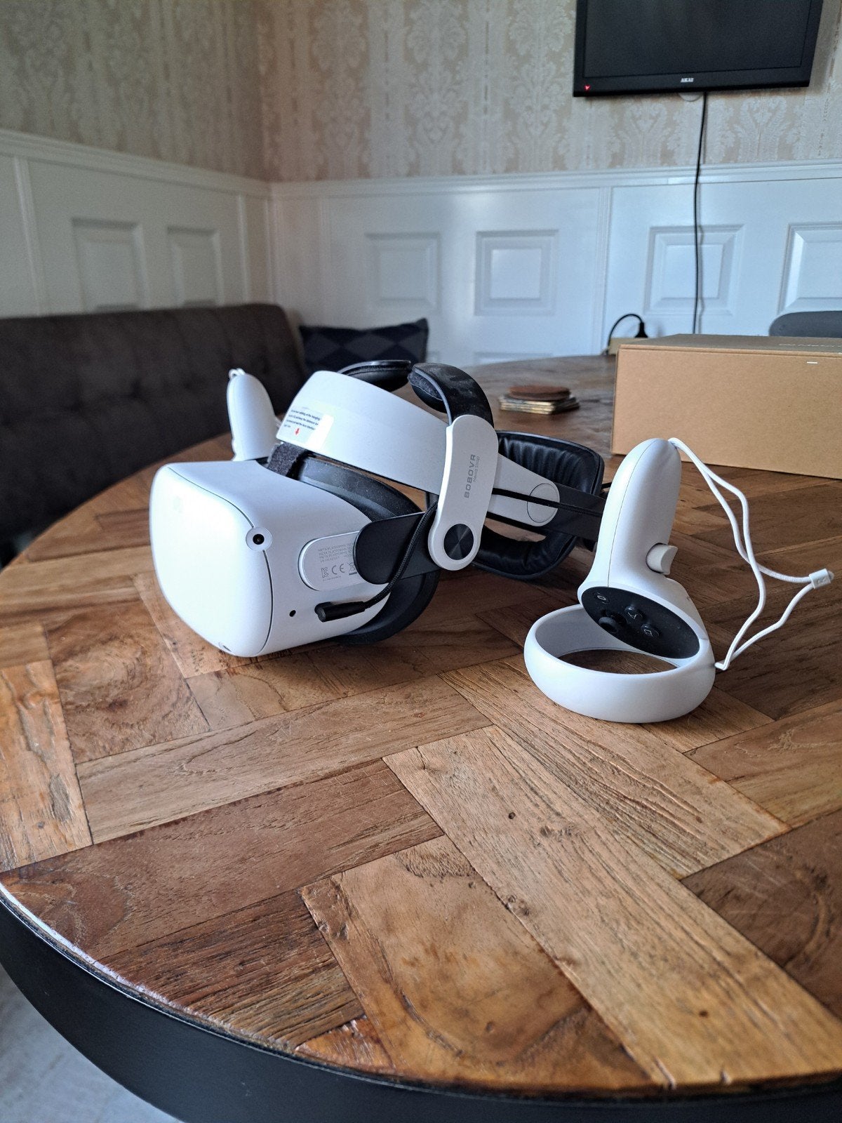 Meta Quest 2 VR bril met headstrap extra batterijduur 128GB, Spelcomputers en Games, Virtual Reality, Ophalen, Zo goed als nieuw