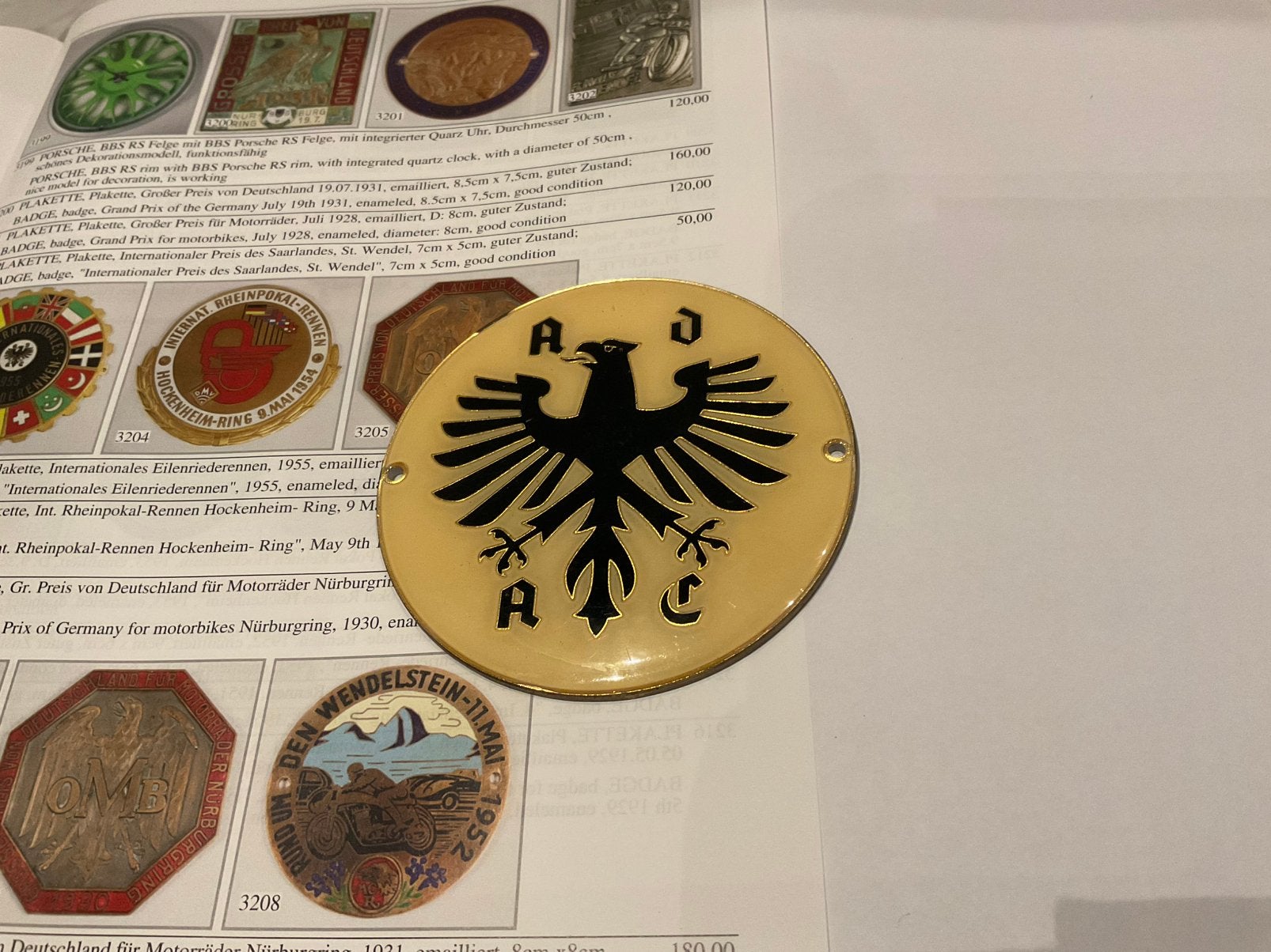 Emaille Car Badge A.D.A.C. ca 1975, Ophalen of Verzenden