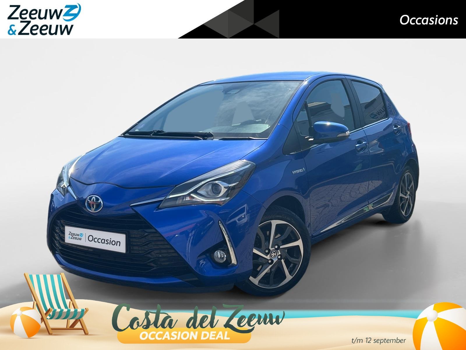 Toyota Yaris 1.5 Hybrid Bi-Tone |Automaat|climate controle|, Auto's, 12 maanden, Gebruikt, 4 cilinders, Blauw