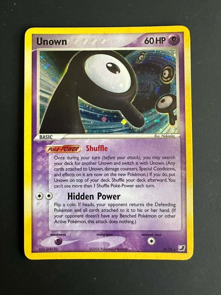Unown r 28 - unseen forces, Ophalen of Verzenden, Gebruikt, Losse kaart, Foil
