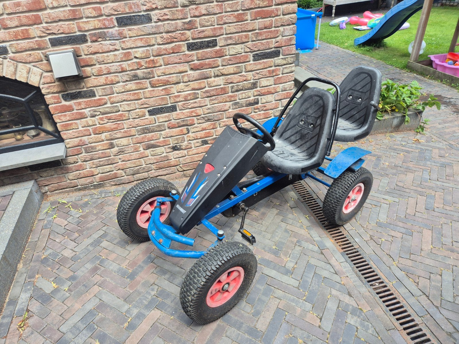Mammoet skelter met duozit - Blauw, Ophalen