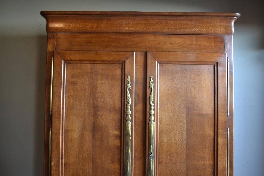 Prachtige strakke antieke eiken houten Louis Philippe kast., Verzenden