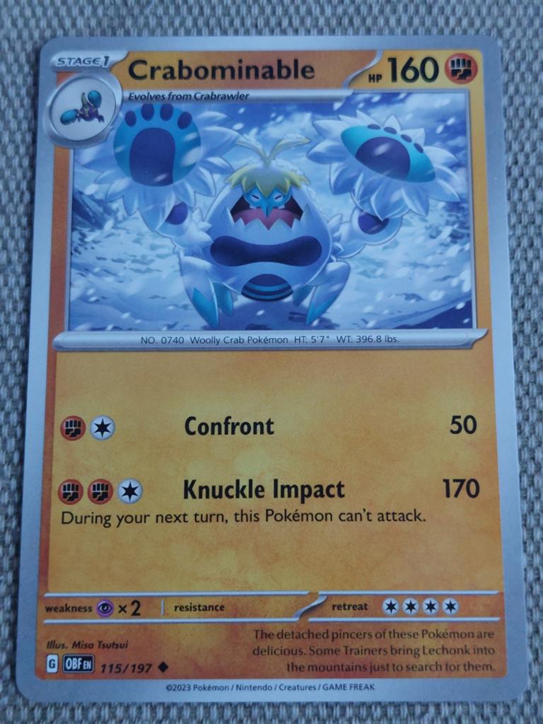 Crabominable Pokémon Kaart - GOBF EN 115/197, Ophalen of Verzenden, Zo goed als nieuw, Losse kaart
