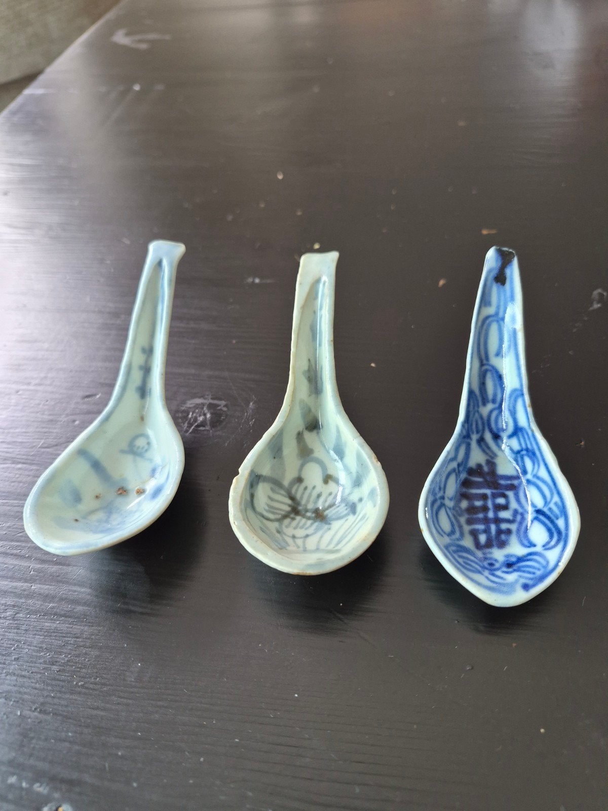 3 chinese soeplepels qing dynasty, Ophalen of Verzenden