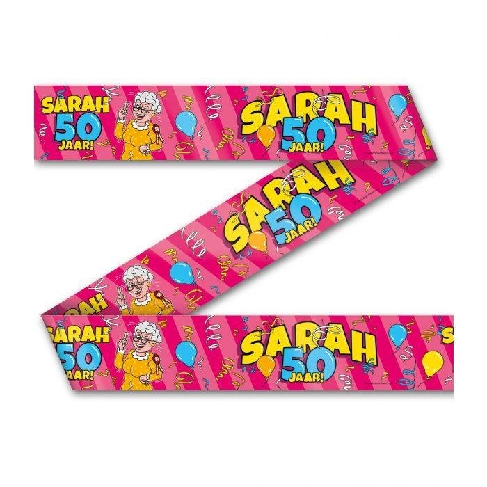 Party tape – afzetlint – sarah cartoon 50 jaar – 7033042, Versiering, Info@all4funbaarlo.nl, BAARLO LB, Nieuw