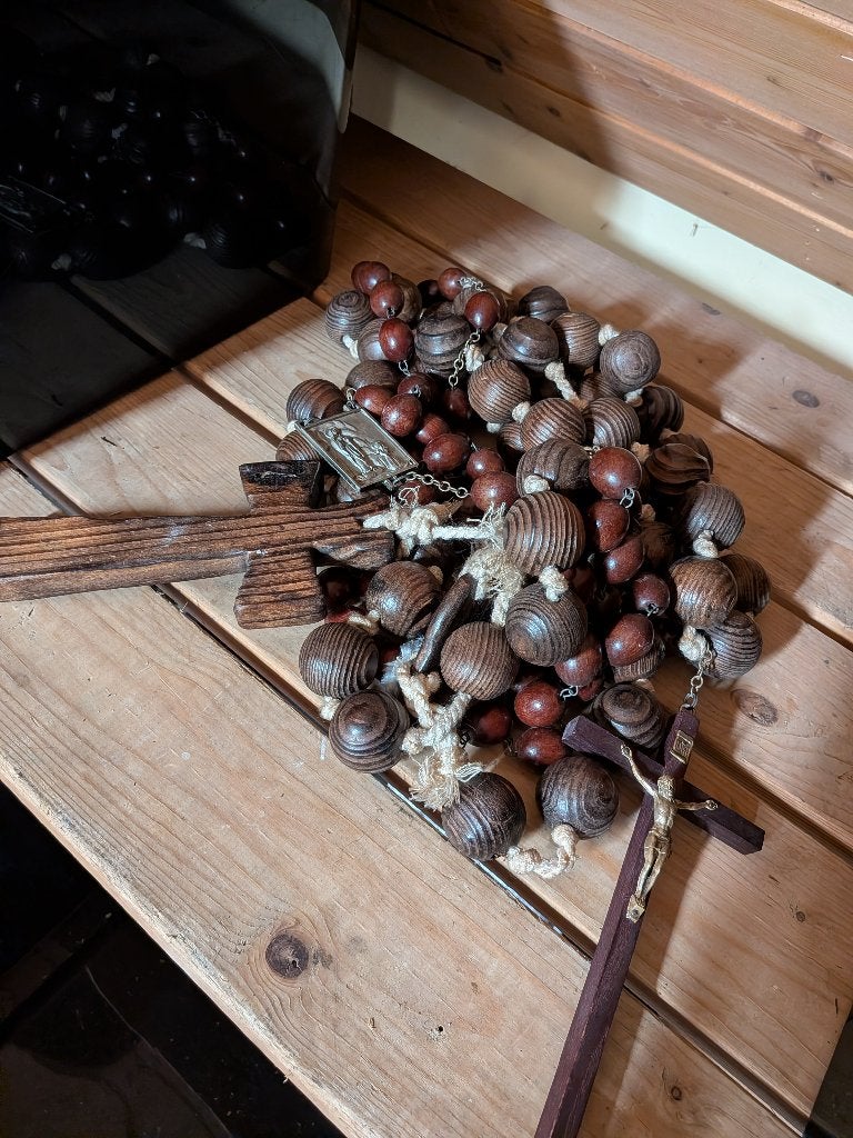 rozenkrans 2x, Ophalen of Verzenden, Zo goed als nieuw, Sieraad, Christendom | Katholiek