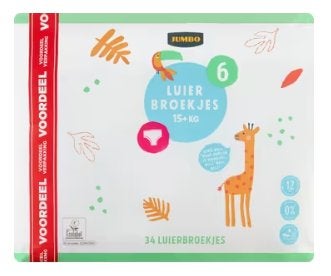 9 Jumbo Luierbroekjes - Maat 6 - 15+ kg - met wegwerpzakjes, Ophalen of Verzenden, Zo goed als nieuw, Overige typen, Overige merken