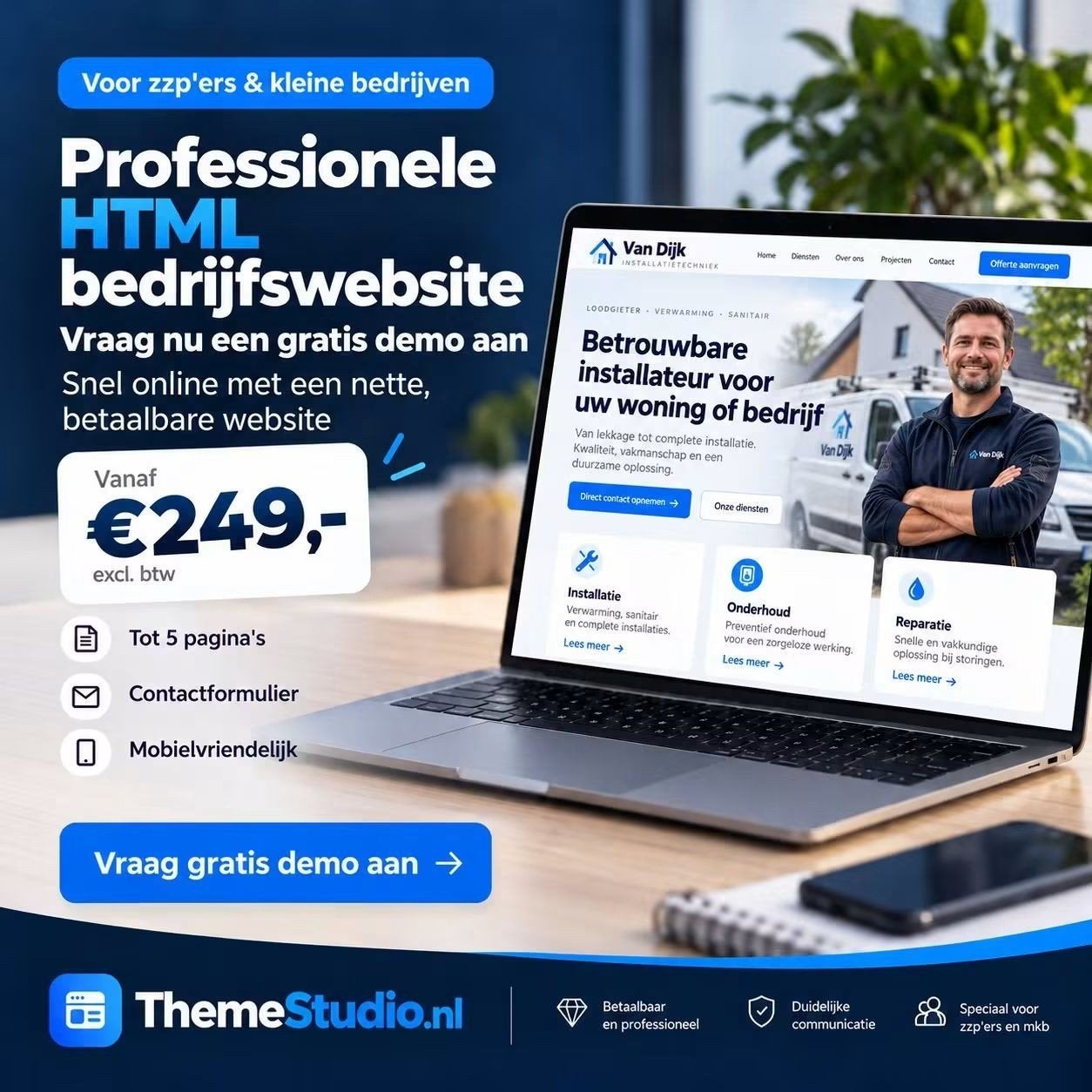 Bedrijfswebsite laten maken vanaf €249 | ThemeStudio, Website Bouw
