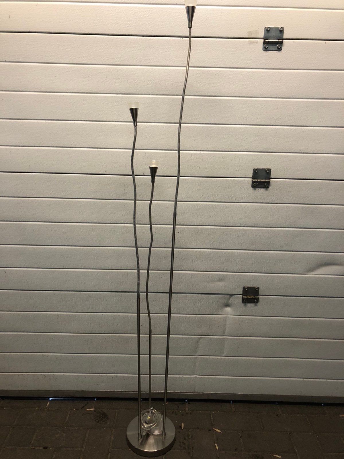 Mooie staande lamp met 3 lampen, LED, RVS, Huis en Inrichting, Ophalen, Gebruikt, Metaal, 100 tot 150 cm