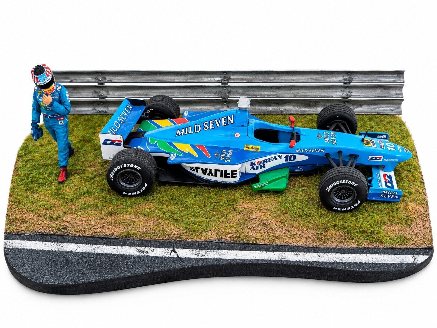 Modelauto Formule 1 met coureur en diorama, Overige merken, Auto, 1:32 tot 1:50, Ophalen of Verzenden