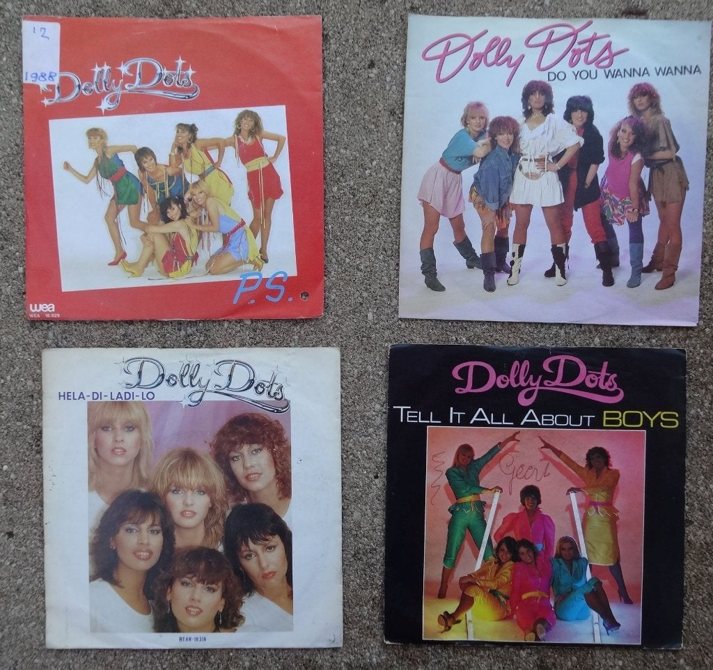 partij  singles  ,  allemaal van   DE DOLLY DOTS     (27st), Gebruikt, 7 inch, Ophalen of Verzenden, Pop