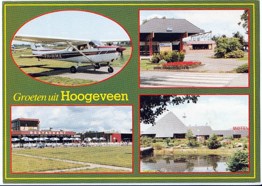Hoogeveen Groeten uit - o.a. Vliegveld 1990., Ophalen, Nieuw, Kaart, Foto of Prent