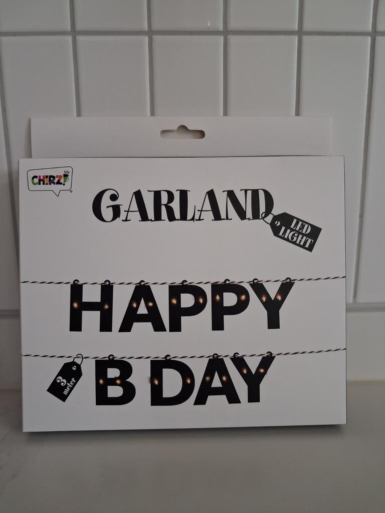 Garland | letter slinger | led | Happy birthday | Nieuw, Ophalen of Verzenden, Nieuw