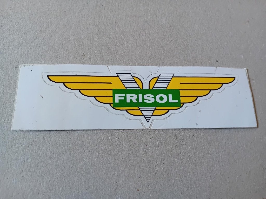 Frisol sticker logo Nederlandse wielerploeg  Nico de Vries, Verzamelen, Stickers, Ophalen of Verzenden, Zo goed als nieuw, Bedrijf of Vereniging