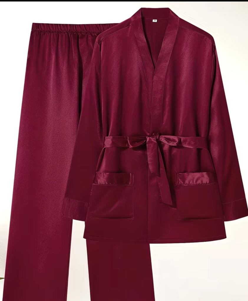Nieuwe payama set satijn bordeaux rood L/xl Hunkemöller insp, Kleding | Dames, Pyjama's, Ophalen of Verzenden, Nieuw, Maat 46/48 (XL) of groter