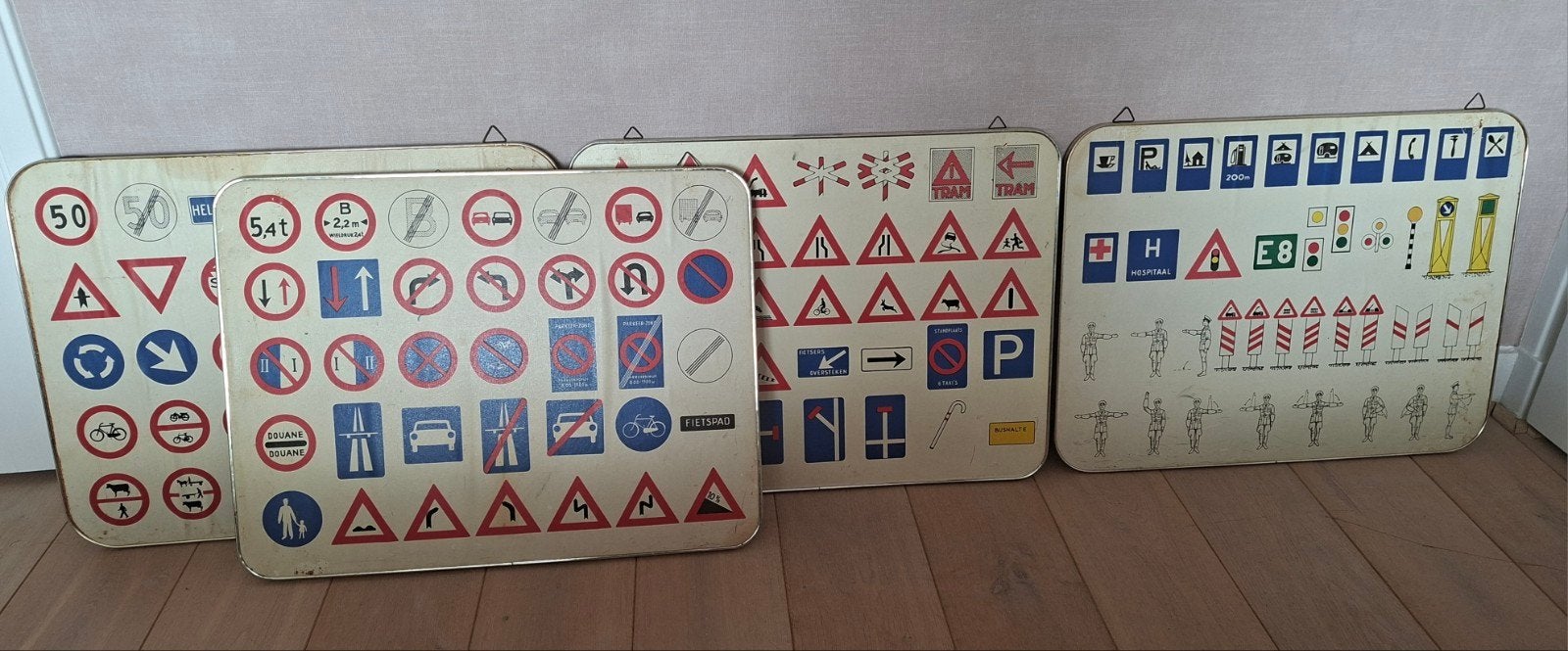 Vintage Verkeersborden Lesplaten (4 stuks), Ophalen, Overige thema's