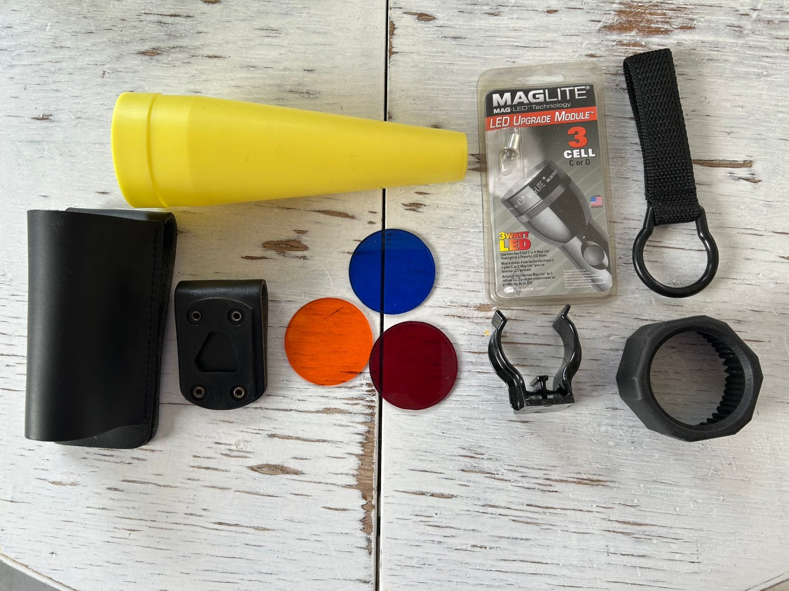 Allerlei accessoires voor grote Maclite zaklamp., Ophalen, Nieuw